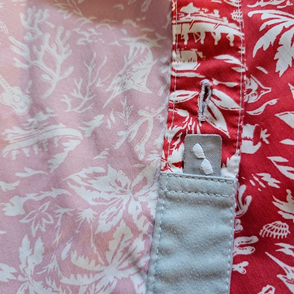 Columbia PFG Omni-Shade Tropical Coral Palm Tree Button Up‎ Shirt Red White M - Picture 5 of 14